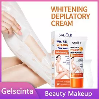 SADOER Нежный крем для удаления и отбеливания волос на теле с витамином С