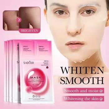 SADOER Никотинамидная отбеливающая трилогия маска Нежная увлажняющая маска для лица 0.8ml+0.8g+25g*2pcs
