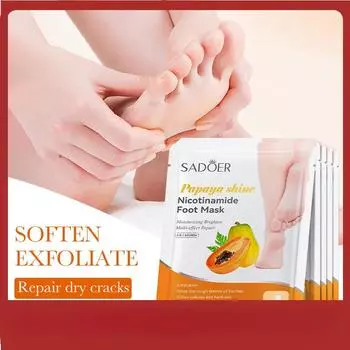 SADOER Осветляющая питательная маска для ног с папайей, осенне-зимняя маска для ног против сухих трещин, оптовая торговля
