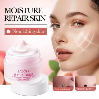 SADOER Peach Nourishing Hydration & Rejuvenation Cream Увлажняющий крем для лица с лактобактериями 50g
