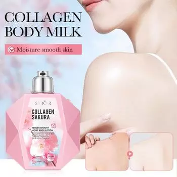 SADOER Sakura Collagen Увлажняющий нежный лосьон для тела Cherry Blossom Collagen Увлажняющее и гладкое молочко для тела 300ml