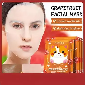 Sadoer Увлажняющая мультяшная маска с гиалуроновой кислотой грейпфрута, нежная увлажняющая маска 1pcs