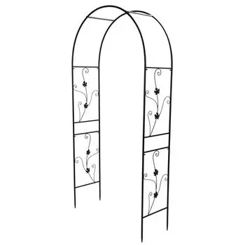 Садовая арка для растений, опорная стойка для лазанья, украшение для газона на заднем дворе, черный цвет белый