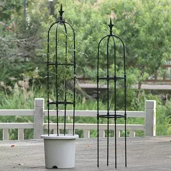 Садовая башня-решетка для вьющихся растений, нержавеющая горшечная садовая опора для растений, клетки для поддержки цветов Diy, виноградных лоз Height 110cm белый