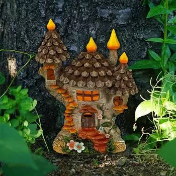 Садовая фея, гном, эльф, миниатюрные фигурки, окно, дверь, садовая статуэтка, дом, рождественская дверь Q7E0 1-1pcs