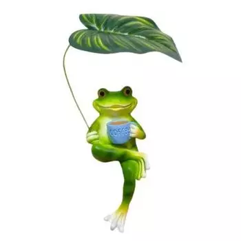 Садовая фигурка лягушки из смолы, сидящая лягушка, декор для кашпо, статуэтка лягушки B