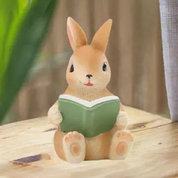 Садовая крошечная фигурка животного, украшение для ландшафтного дизайна, милый современный подарок на день рождения, мини-статуэтка из смолы 4.5x4.5x6.5cm_Rabbits