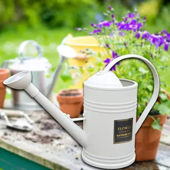 Садовая лейка, ведро 1,8 л со съемной душевой насадкой для растений белый
