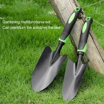 Садовая лопата из нержавеющей стали, противоскользящая резиновая ручка, портативная заостренная лопатка для копания, садовый мастерок, посадка газонов, сбор морепродуктов, трехзубая лопата A