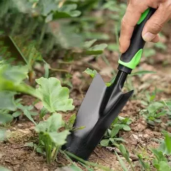 Садовая лопата из нержавеющей стали, противоскользящая резиновая ручка, портативный заостренный наконечник, лопатка для копания, садовый шпатель, газон D