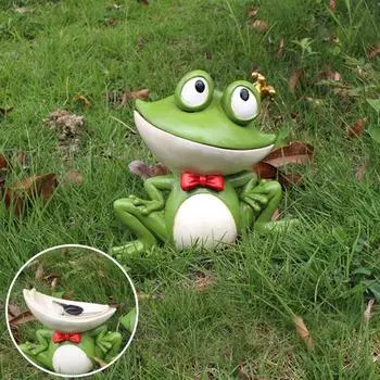 Садовая лягушка, фигурка, ключ, убежище, устойчивое к атмосферным воздействиям, наружная лужайка, лягушка-принц, скульптура, украшение для дома