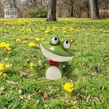 Садовая лягушка-фигурка, ключница, укрытие, устойчивая к погодным условиям, наружная дворовая лужайка, статуэтка принца-лягушки, скульптура, украшение для дома, запасной ключ, секретный держатель, контейнер Frog