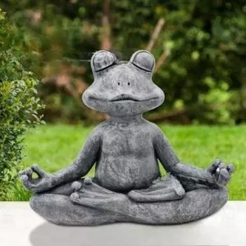 Садовая медитация Кошка и Лягушка Смоляные украшенияЖивотные для медитации в буддийском стиле Украшения для двора Meditation Frog