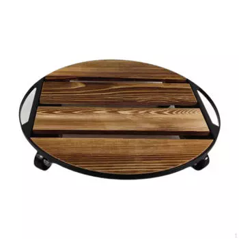 Садовая подставка для растений на колесах с держателем для круглых цветочных горшков для террасы 30cmx30cm