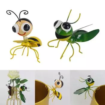 Садовая подвесная садовая металлическая подвеска в виде пчелы-кузнечика настенное украшение металлическая садовая вешалка украшение насекомое скульптура A