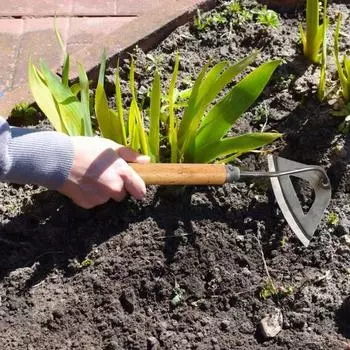 Садовая полая мотыга, артефакт для прополки с ручкой, высокая прочность, нержавеющая, не легко деформируется, широко используемый инструмент для удаления сорняков на открытом воздухе A