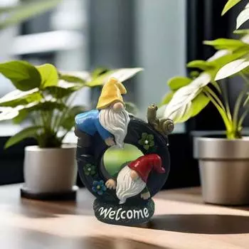 Садовая шина гном фигурка два красочных безликих карлика эльф смоляная статуя скульптура наружное крыльцо двор газон украшение орнамент Santa Head