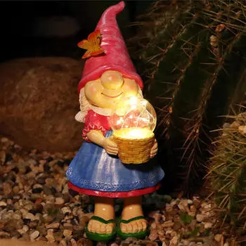 Садовая статуэтка гнома, креативная фигурка для спальни, полки, уличного использования Girl Statue