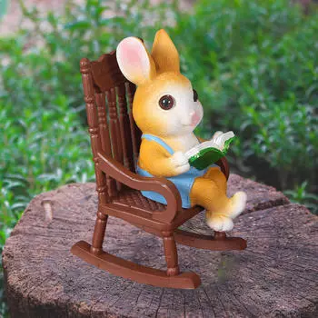 Садовая статуэтка, скульптура животного, фигурка кролика, настольное украшение для полки, садового стола, украшения дома Male