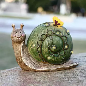 Садовая статуэтка улитки, фигурка животного с солнечным уличным освещением, украшение подарка на новоселье C