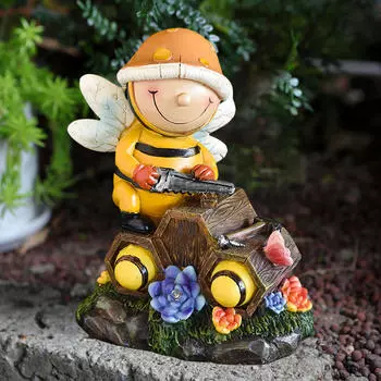 Садовая статуэтка животного, симпатичная фигурка здания, коллекционное украшение, декор Bee Shape
