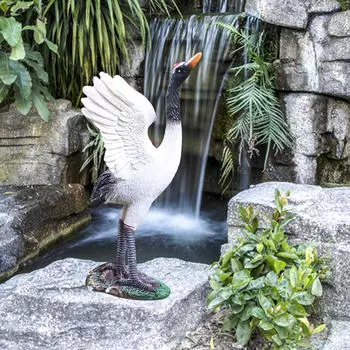 Садовая статуя, фигурка животного, журавль, скульптуры для двора, художественное ремесло, новинка, миниатюрные статуи птиц для
