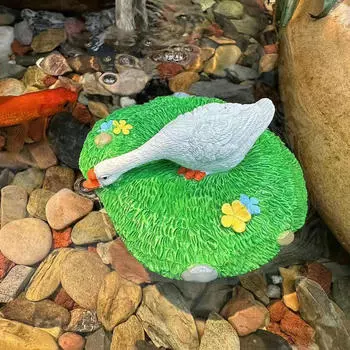 Садовая статуя гуся, скульптура птицы, внешний ландшафт, домашняя смоляная фигурка, украшение для газона для двора