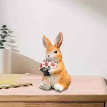Садовая статуя кролика, креативная скульптура животного для газона, подарка на день рождения в кафе