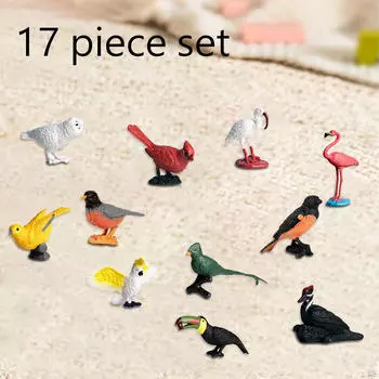 Садовая статуя, миниатюрные фигурки животных, объемный бонсай, пейзажные сцены, имитация модели, игровой набор 17Pcs
