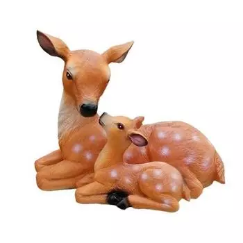 Садовая статуя оленя Сика, скульптура матери и сына, всепогодная уличная статуя оленя для декора газона, заднего двора, патио A