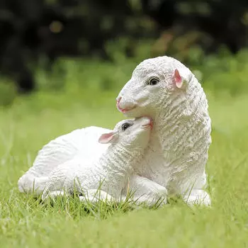 Садовая статуя овцы, уличные художественные поделки, креативное украшение для газона, скульптура животного для двора