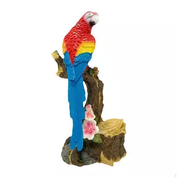 Садовая статуя попугая, скульптура животного, коллекция предметов искусства и декора, креатив, украшения, смола зелёный