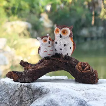 Садовая статуя совы, украшение для двора, творческое искусство, ремесла, декор для горшков, микроландшафт для