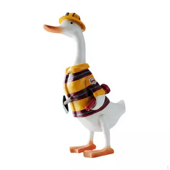 Садовая статуя утки, скульптура животного, подарок, для дома и улицы, крыльцо, статуэтка из смолы оранжевый