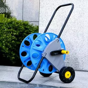 Садовая тележка для катушки для шланга с колесами, сверхмощная, легкая, портативная, для улицы, двора, патио, промышленная тележка для катушки для шланга синий