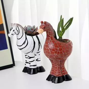 Садовая ваза мультяшная кукла креативная кукла смоляной орнамент уличный суккулентный цветочный горшок One Size