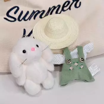 Садовник Кролик Кукла Шляпа Тедди Кролик Милый Подвесной Кукла Плюшевая Игрушка Подарок На День Рождения Готовый Продукт 15cm