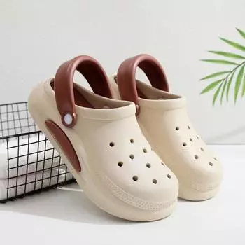 Садовник Платформа Сабо Тапочки Высокий каблук Мюли Сабо Слип на танкетке Дышащие и легкие сандалии 35-36