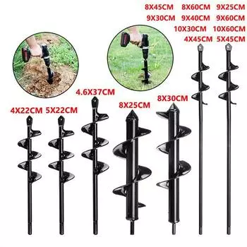 Садоводство Цветы и растения Копание отверстий Сверло Спиральный стержень Сплав для рыхлой почвы Короткий стержень 4x22CM