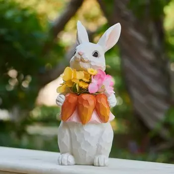 Садоводство Милый Кролик Садовый Украшение Садоводство Лечебный Кролик Солнечный Сад Солнечная Водонепроницаемая Фигурка, Статуэтка, - Товары, Стильный, Для дома/улицы