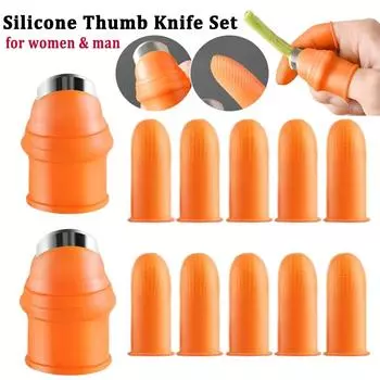 Садоводство Силиконовый нож для большого пальца Инструмент для сбора урожая Разделитель Защита пальцев Растения Овощи Фрукты Виноград Сбор обрезки Садовые инструменты men 1Set