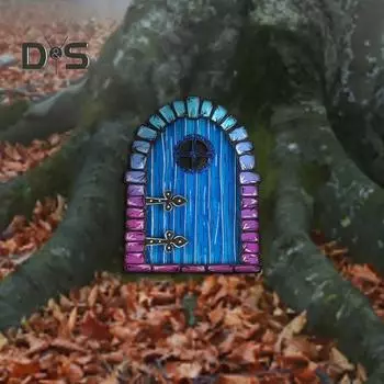 Садовое дерево, украшение для двери, миниатюрный деревянный эльф, украшение для двери, сказочный мир, крошечная фигурка для двери дома, скульптура, статуэтка, сад фей B