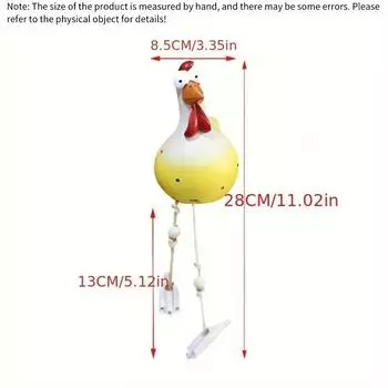 Садовое украшение Забавный цыпленок Причудливый цыпленок Садовое украшение Кусочки Пшеничная курица Подвесной дизайн Украшение орнамент