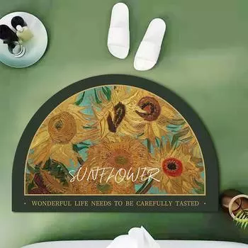 Садовые цветы Мягкий коврик из диатомовой грязи для туалета, нескользящий коврик для ванной комнаты, масляная живопись, впитывающий коврик для ног 40*60cm
