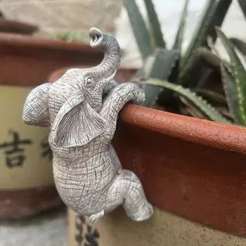 Садовые фигурки из смолы, слон-обнимашка, вешалка для цветочного горшка, ваза, статуэтка обнимашки, идеальный подарок для любителей слонов
