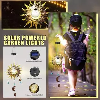 Садовые фонари на солнечной энергии для использования на открытом воздухе декоративный лунный свет из металла водонепроницаемый