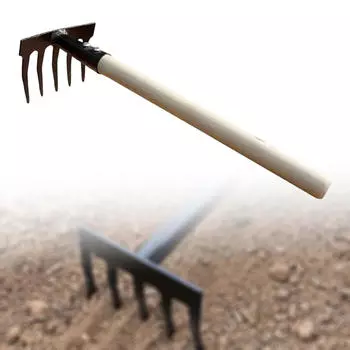 Садовые грабли Инструмент Прополка Тяжелый для газона Домовладельцев Семейного Домашнего Двора 5 Tines