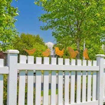 Садовые колышки для птиц Yousheng, металлические курица и цыпленок, силуэт, уличный орнамент, деревенский колышек для птиц, декор для двора, патио, газона A