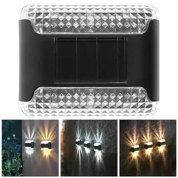 Садовые настенные светильники Практичные лампы высокой яркости из АБС-пластика Уличные солнечные лампы Солнечные уличные садовые настенные светильники Up Down Лампы Солнечные настенные светильники Warm light