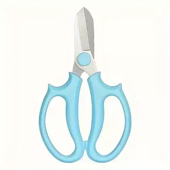 Садовые ножницы из нержавеющей стали классического стиля, широкое лезвие, ручные, не требуют электропитания, для флористики и обрезки - Инструмент для домашнего сада синий